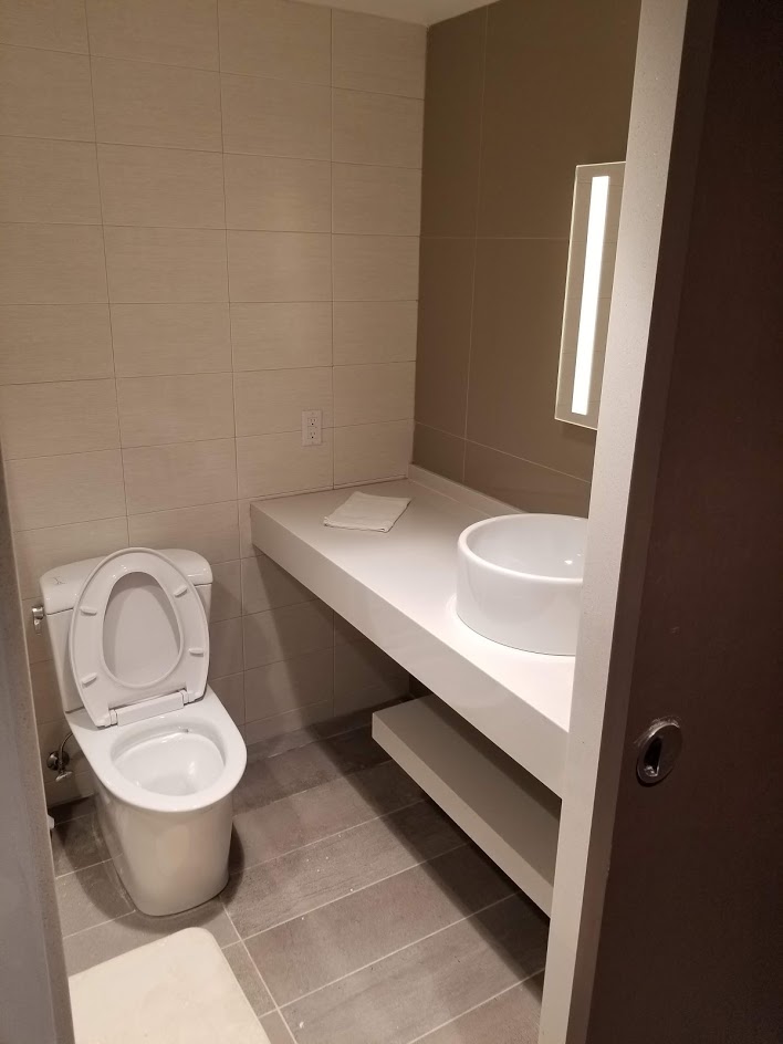 Client's bathroom inside room - toilet and sink