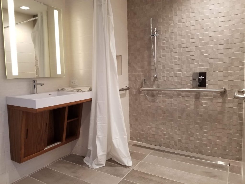 wheelchair accessible bathroom for client(s)